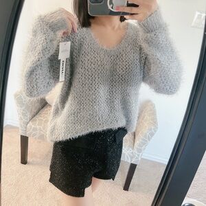 DKNYC Soft Gray Crew Neck Sweater